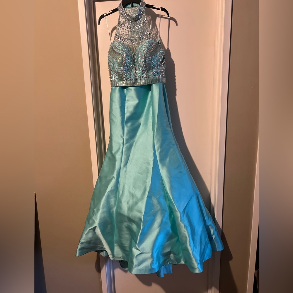 Rachel Allan Turquoise Gown